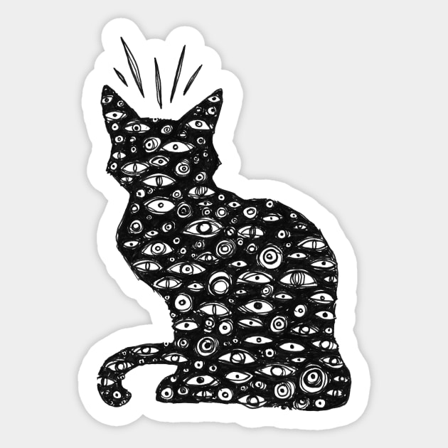 Cat Eyes Sticker by InkedinRed